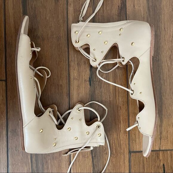 IRO Camel tan Xiri gladiator studded lace up sandals size 38 - Picture 9 of 12